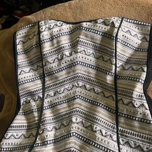 Black & Gold Embroidered Bustier Top